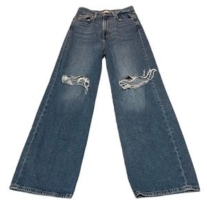 Levi’s Premium High Loose Y2k Ripped Wide leg Blue Jeans Women’s Size 28